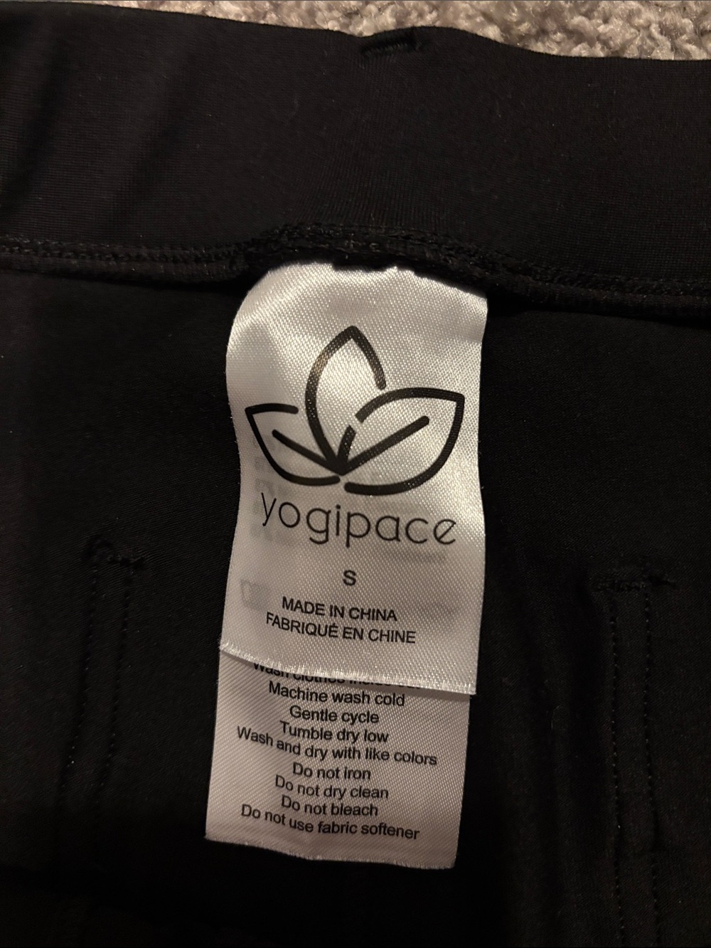 Yogipace women’s petite Black elastic Straight-Leg Bottoms - Picture 2 of 5